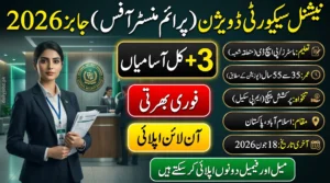 National Security Division Jobs 2026 advertisement featuring multiple vacancies in Islamabad, online application details, eligibility requirements, and application deadline for male and female candidates.