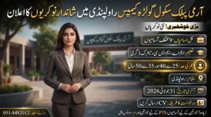 Army Public School Rawalpindi Jobs 2026 feature image showing latest teaching and administrative vacancies, eligibility criteria, age limit, application deadline, and CV submission details.