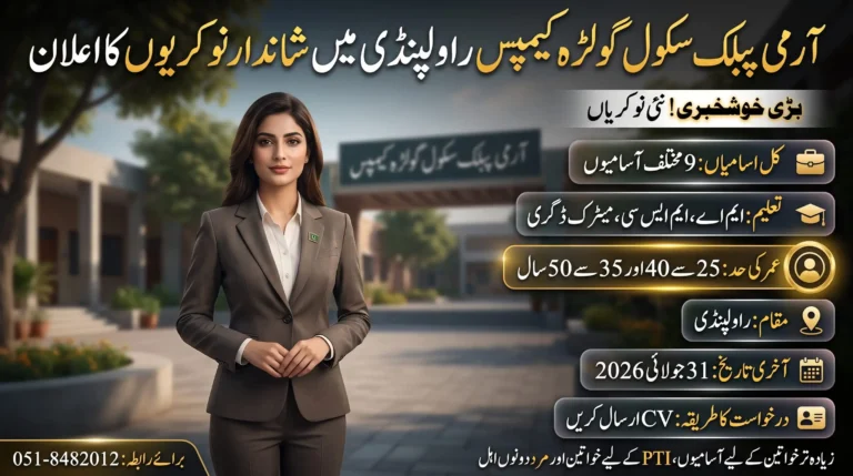 Army Public School Rawalpindi Jobs 2026 feature image showing latest teaching and administrative vacancies, eligibility criteria, age limit, application deadline, and CV submission details.