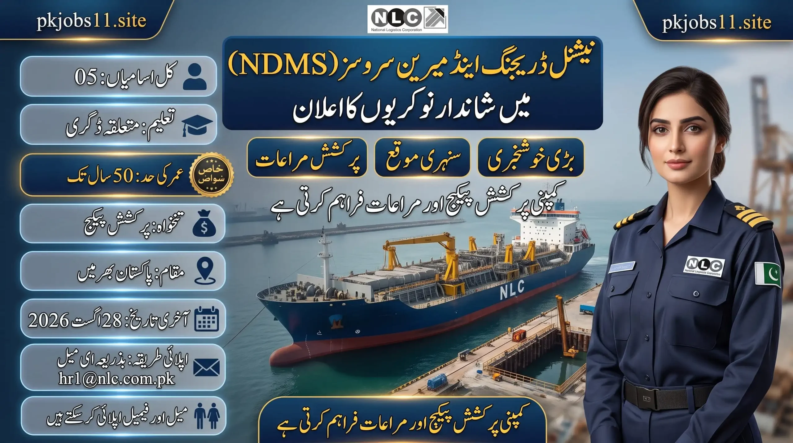 NLC Jobs 2026 – National Dredging and Marine Services career opportunities with 5 vacancies, professional staff, and application details.